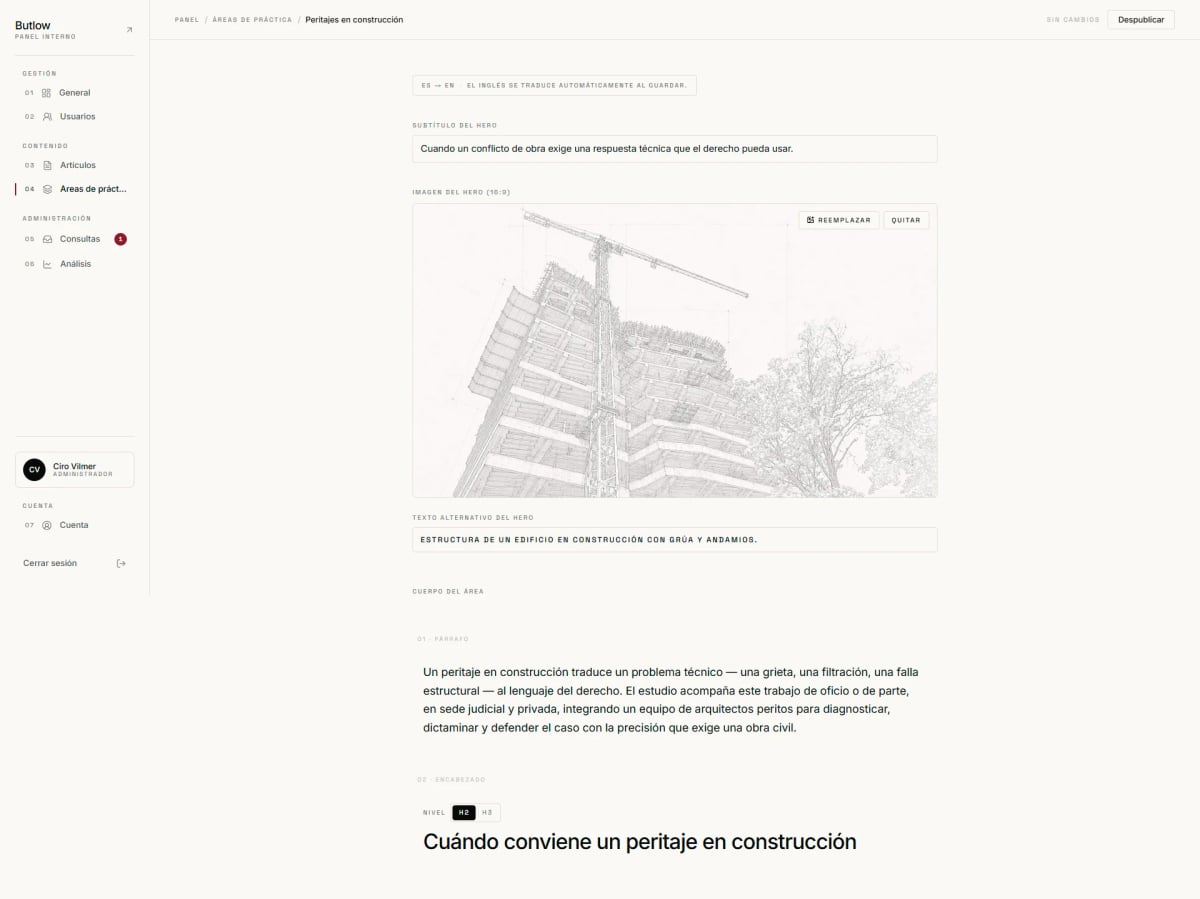 Editor de artículos